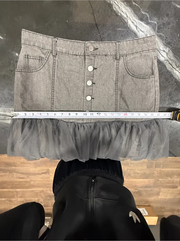 Elegant Tiered Tulle Maxi Skirt - Gray - Image 3