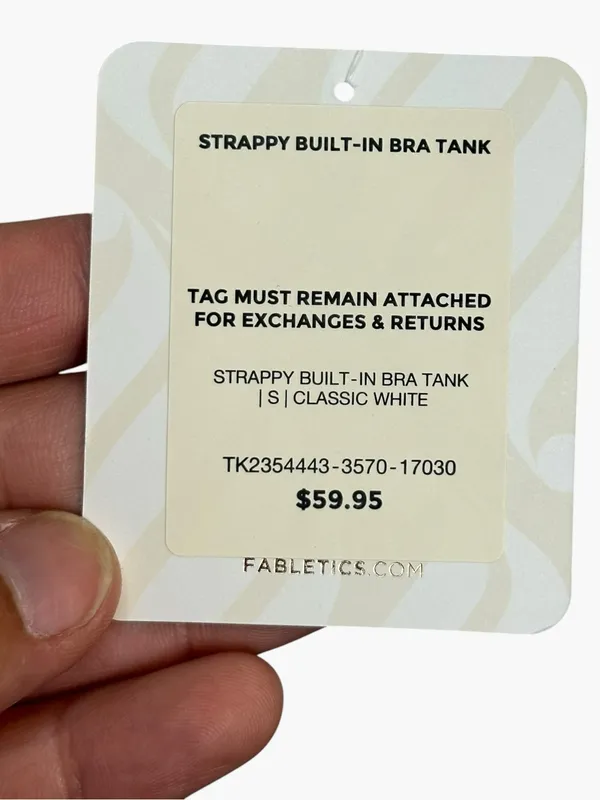 Fabletics Strappy Built-In Bra Tank White Size S Criss Cross Back Athletic Top - Image 9