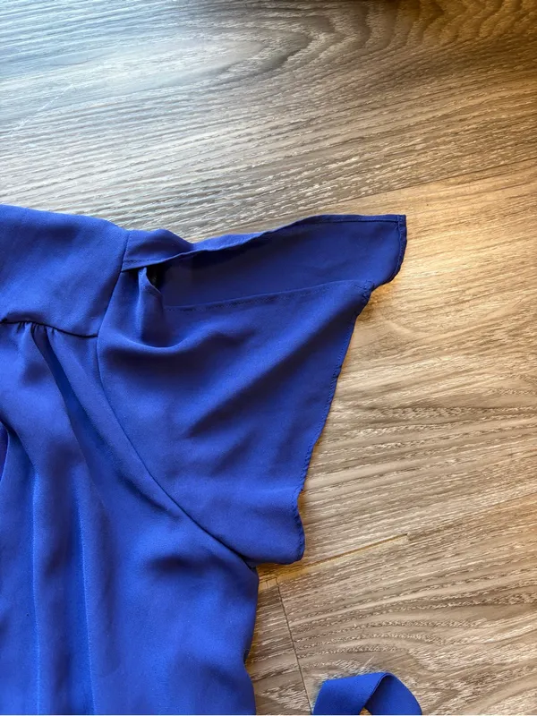 LULUS Elegant Royal Blue Wrap Midi Dress with Tie Waist - Image 3