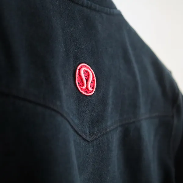 Lululemon Cotton Blend Zip Jacket Elbow Patch Women's 6 Pink Logo Y2K‎ - Image 11