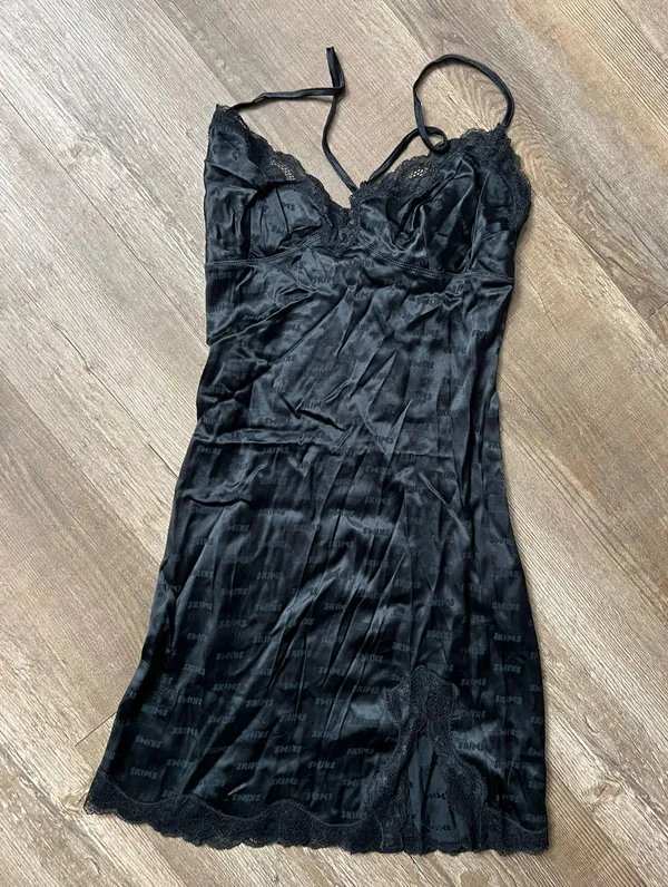 SKIMS Jacquard Lace Slip Dress in Onyx Size XS - Image 3