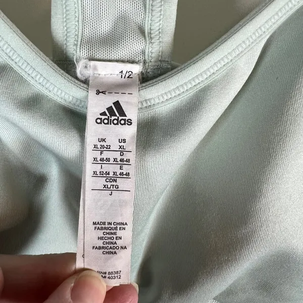 Adidas Womens Mint Green Racerback Sports Bra Climalite‎ XL athletic workout - Image 3