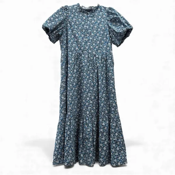 Tuckernuck Hyacinth House Size Medium Midi Dress Bluebells Floral Kentucky Derby - Image 2