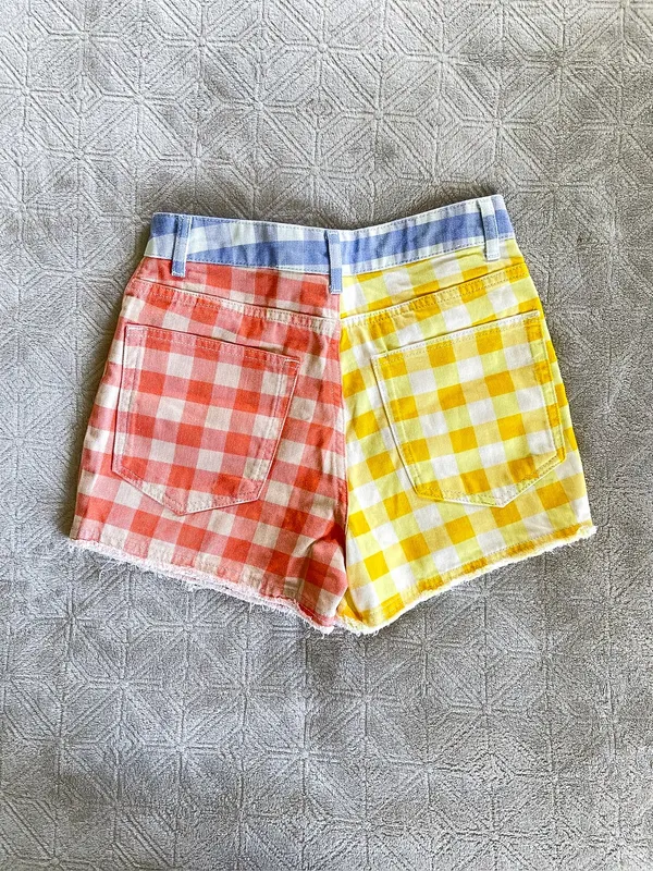 Farm Rio‎ Anthropologie Gingham Shorts Patchwork Picnic XS NWT - Image 7