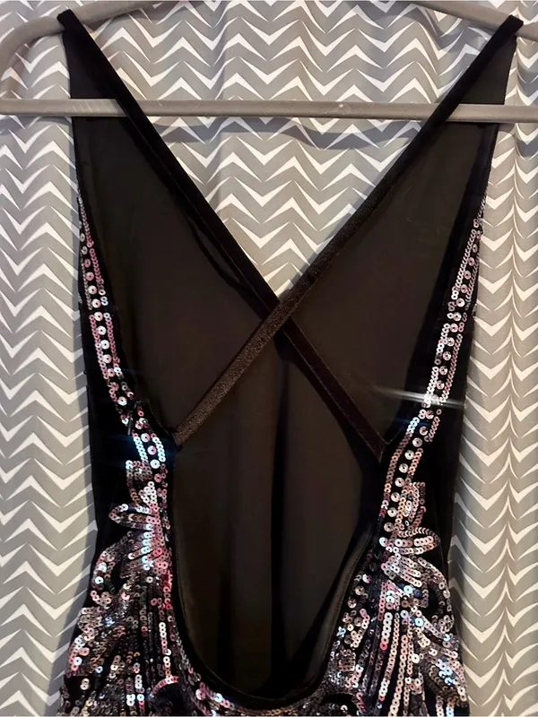 Express | Velvet Sequin Halter Bodycon Mini Sheath Dress, size S - Image 8
