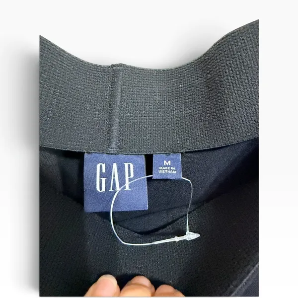 Gap Linen Blend Black Maxi Skirt Side Slit Summer Basic M - Image 2