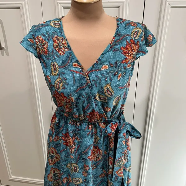 Band Of The‎ Free Faux Wrap Maxi Dress Floral Boho Peasant Romantic Cottagecore - Image 2