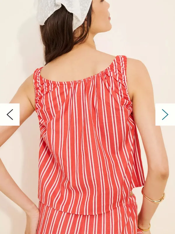 NWT WeWoreWhat by Anthropologie Red Stripped Scoop Beck Cami - Image 2