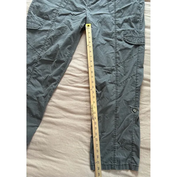 Great Northwest Indigo Womens Gray Cargo Pants Size 18W Roll Tab Utility Pants - Image 10