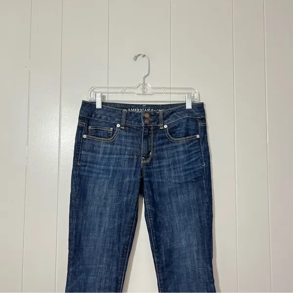 American Eagle Artist Crop Jeans Womens 6R Blue Denim Mid Rise - Image 3