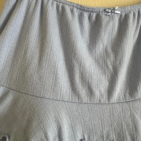 No Boundaries y2k baby blue ditsy ruffle tiered mini skort size large - Image 2