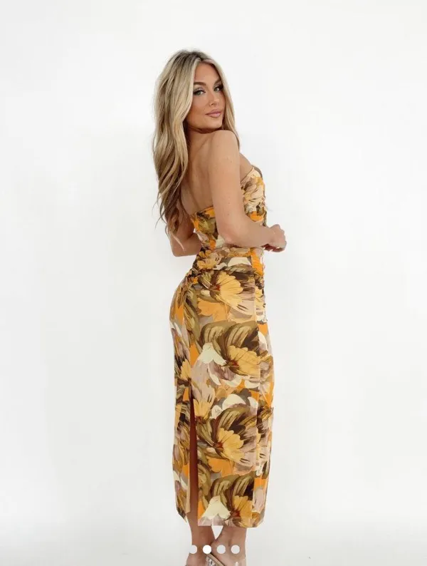 Shoplane201 Strapless Floral Dress - Image 3