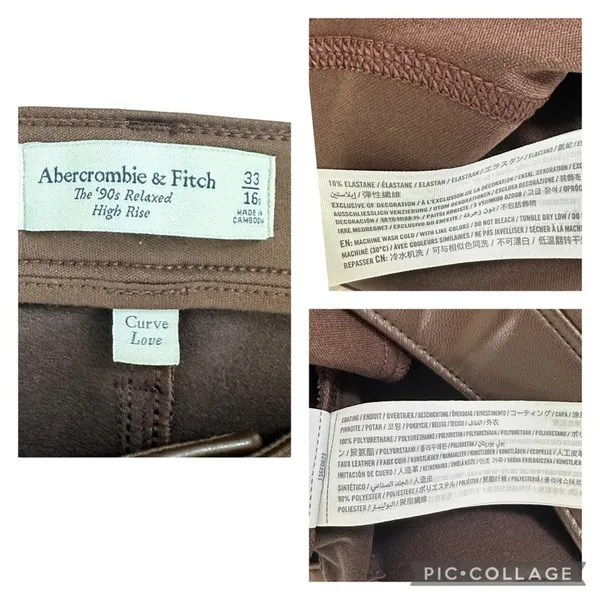 Abercrombie & Fitch Curve Love Vegan Leather 90’s Relaxed Ultra High 33 16 Short - Image 12