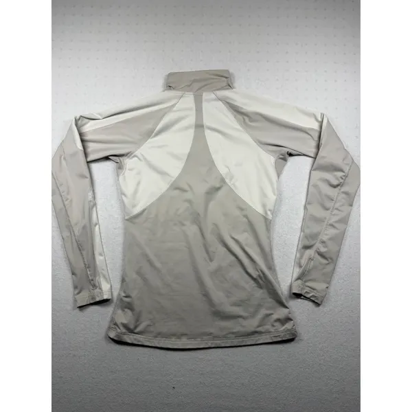 Nike Pro Dri-FIT 1/2 Zip Long Sleeve Top Womens Medium Beige Athletic - Image 7