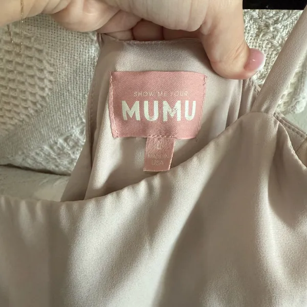 Show Me Your Mumu Light Taupe Back Bow Detailed Full Length Gown - Image 3