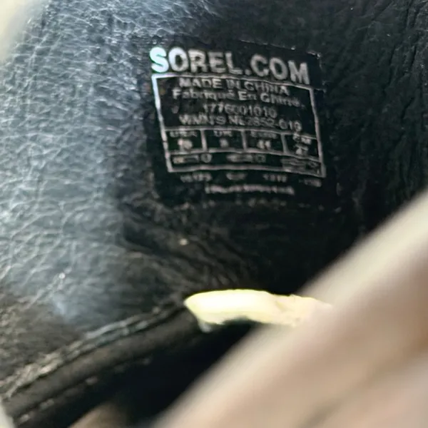 Sorel Joanie Wedge Sandals 10‎ Black Snake Embossed Leather Ankle Strap NL2852 - Image 5
