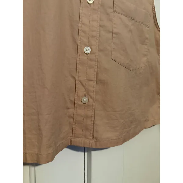 Everlane Womens Sleeveless Button Down Cotton Poplin Shirt Dusty Rose Size 6 - Image 6
