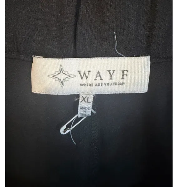WAYF Black Wide Leg Pants XL High Rise Pull-On Dressy Flowy Trousers - Image 6