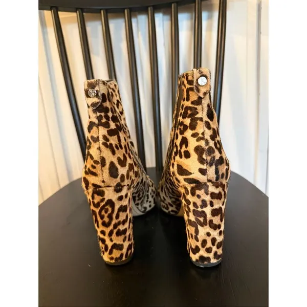 Sam Edelman leopard heeled boot cow hair size 6 - Image 5
