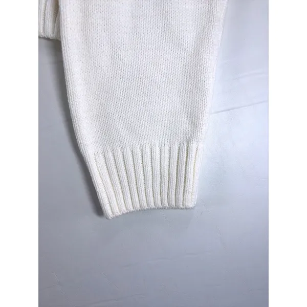 Grayson Threads Women XL USA Graphic Cropped Sweater Cream Knit Long Sleeve NWT - Image 5