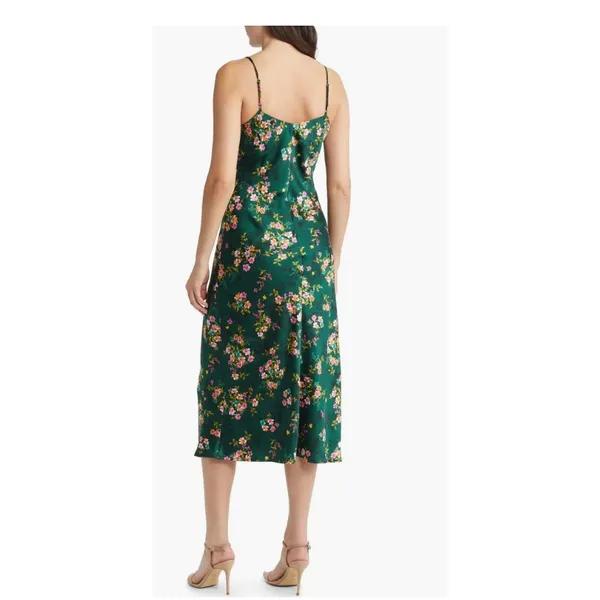 NWT Lost + Wander Sarah Floral Print Midi Slipdress Green Size Medium - Image 2