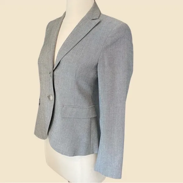 Theory Wool Fitted Blazer In Grey - Image 2