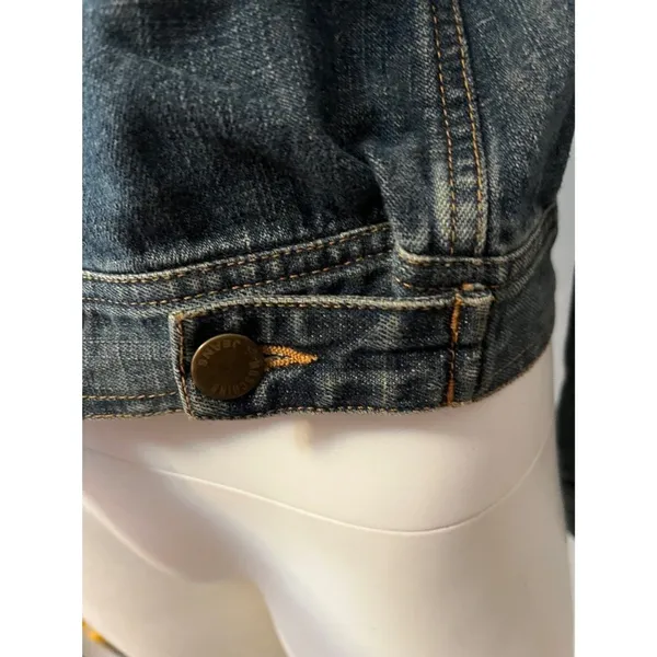 Vtg Moschino Womens Denim Jacket 12 Grunge Steampunk Alternative Western Luxury - Image 6