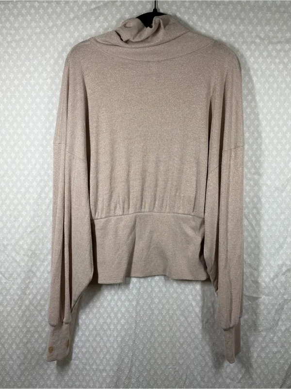 Free People Ivory Metallic Glam Turtleneck Sweater - Image 7