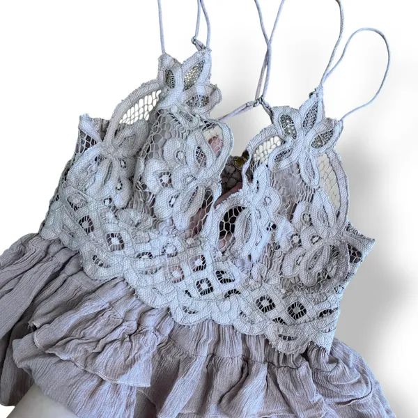 Free People Adella Cami Womens Size S‎ in Muave Boho Crochet - Image 3