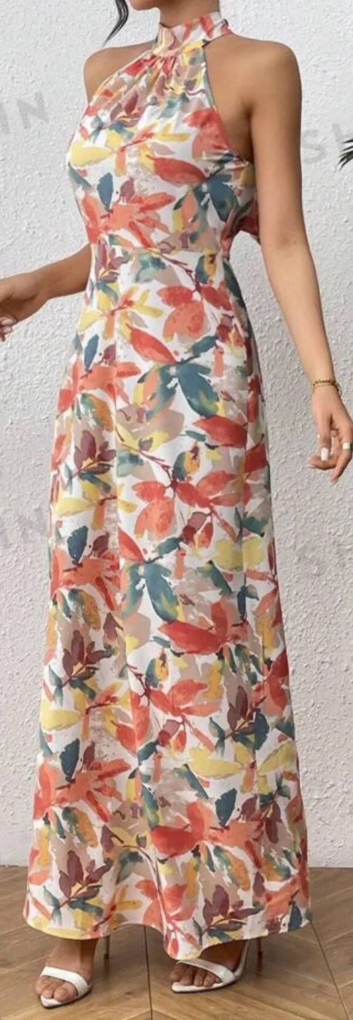 SheIn Frenchy Fashionable Printed Halterneck Dress - Image 5