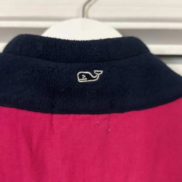 Vineyard Vines navy and pink fleece vest M - Image 5