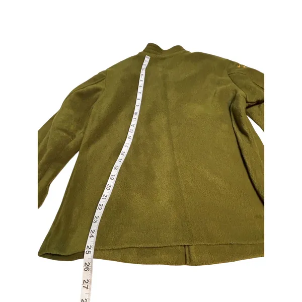 Bob Mackie Wearable Art Olive Embroidered Fleece Jacket Women's Medium Zip - Image 12
