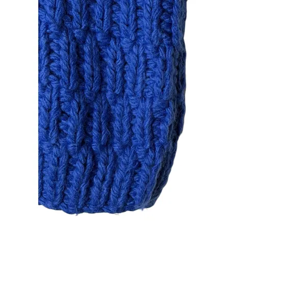 English Factory Sweater Vest Women Small‎ Blue Chunky Knit Oversized Preppy - Image 5