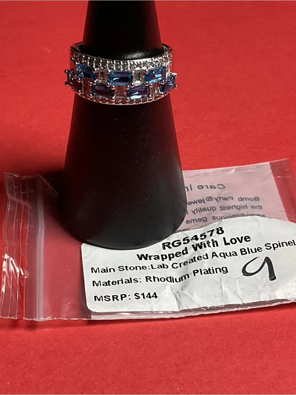 Bomb Party RG54578 “Wrapped With Love” Lab Created Spinel Rhodium Sz 9 Ring NWT - Image 4