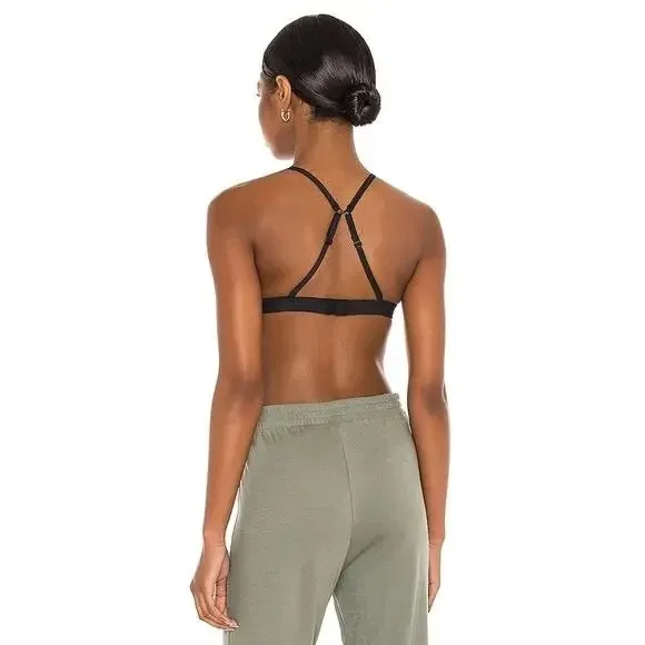 Free People Black Criss Cross Ring‎ Detail Triangle Bralette Top - Image 5