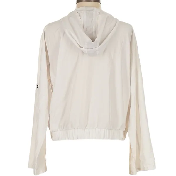 Lucky in Love White Windbreaker‎ Jacket Lightweight Athletic Tennis Golf S/M - Image 4