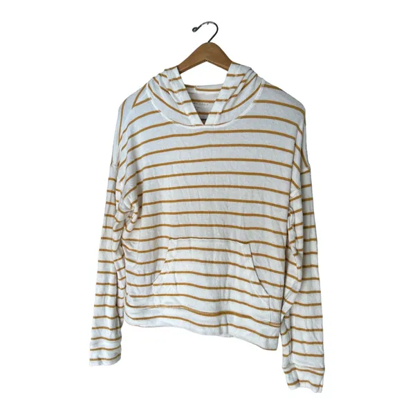 American Eagle Yellow White Striped Soft 6‎ for $36 Sexy Plush Hoodie Top - Image 5