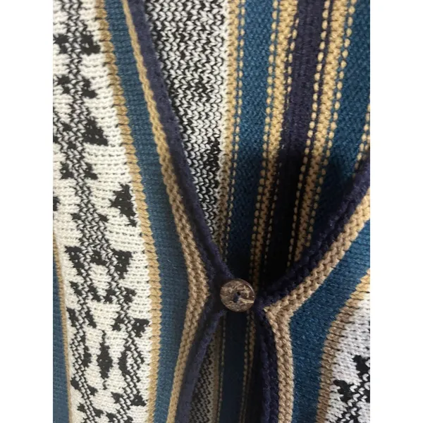 Sleeveless Kimono Overpiece Size Xs/S Fringed Aztec Western Festival Sweater - Image 5