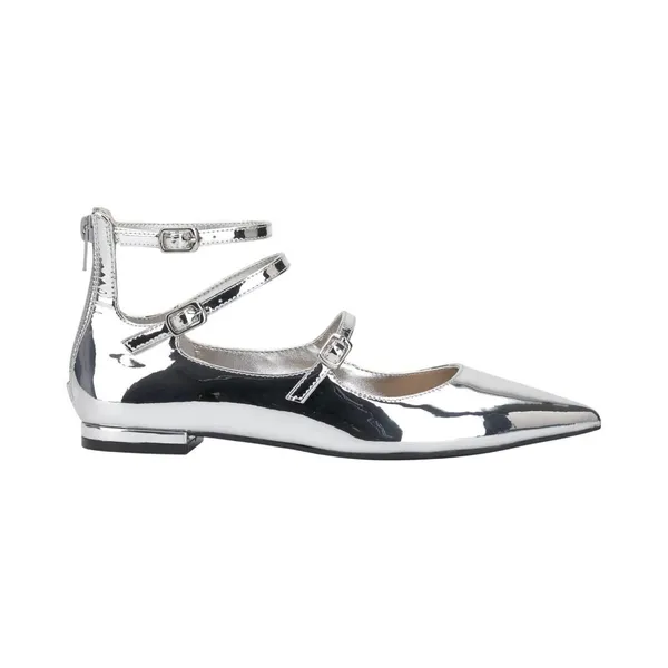 INC International Concepts Womens Valan Triple-Strapped Flats Silver Gray 9M - Image 11