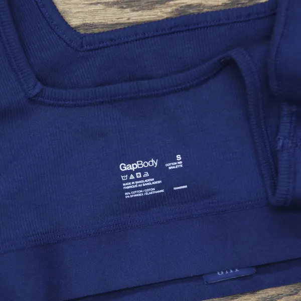 NWT Gap Body Logo Comfort Square-Neck Knit Bralette GPW01052 Elysian Blue S - Image 4