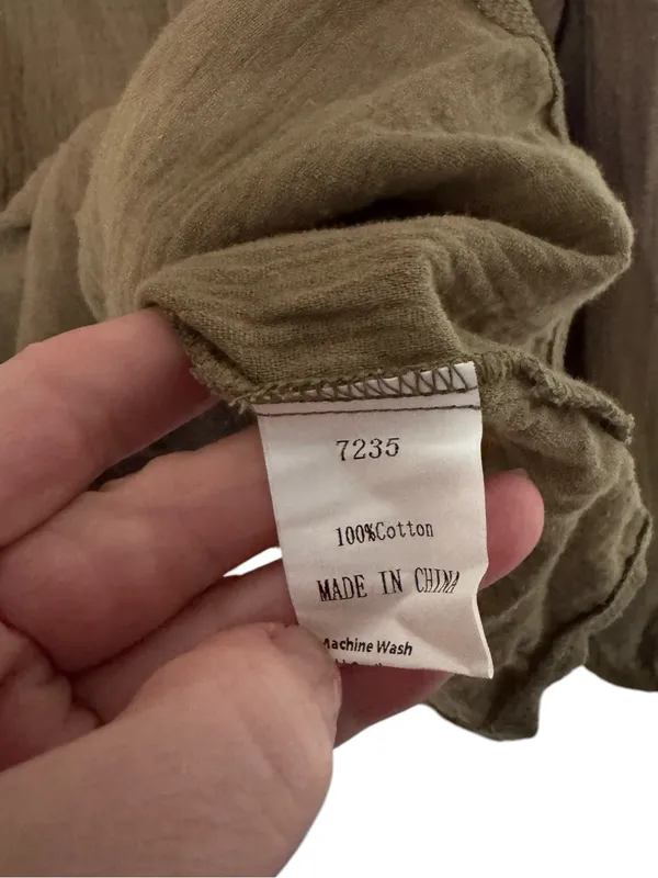 Pretty Garden Olive Green Ling Sleeve Ruffle Top Size XL NWT - Image 8