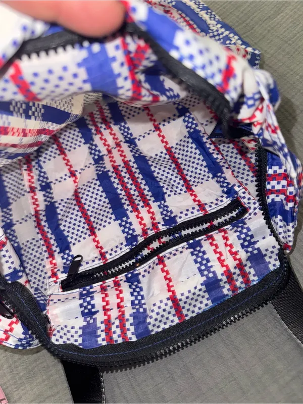 BAGGU Red, Blue & White Plaid Shoulder Tote - Image 7