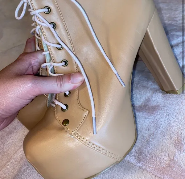 Light Pink High Heel Boot Heels Size 7.5 - Image 3