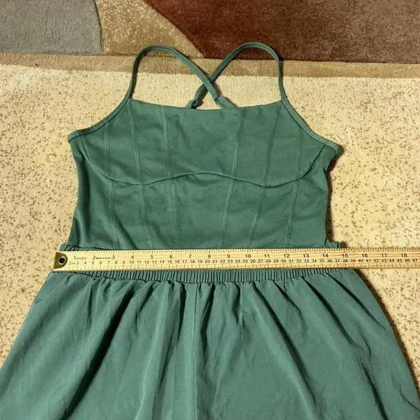 Victoria's Secret Pink Ultimate Runsie‎ Green one-piece Romper Yoga Size M - Image 5