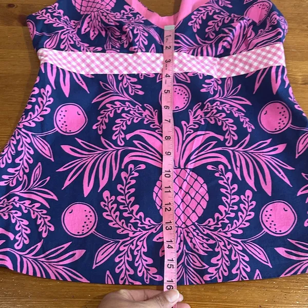 Lilly Pulitzer Pink and Navy Pineapple Tank Top - Image 5