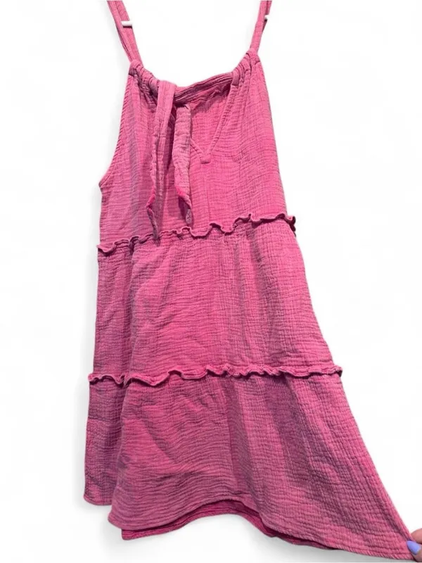 Pink Tiered Gauze Sundress - Image 2