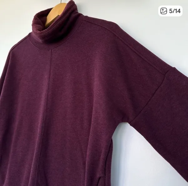 Athleta Kozy Karma Funnel Neck in Purple Grape - Image 3