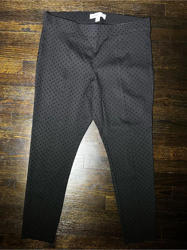 Old Navy Stevie Flocked Black Dot Skinny Leg Pants Size XL - Image 3