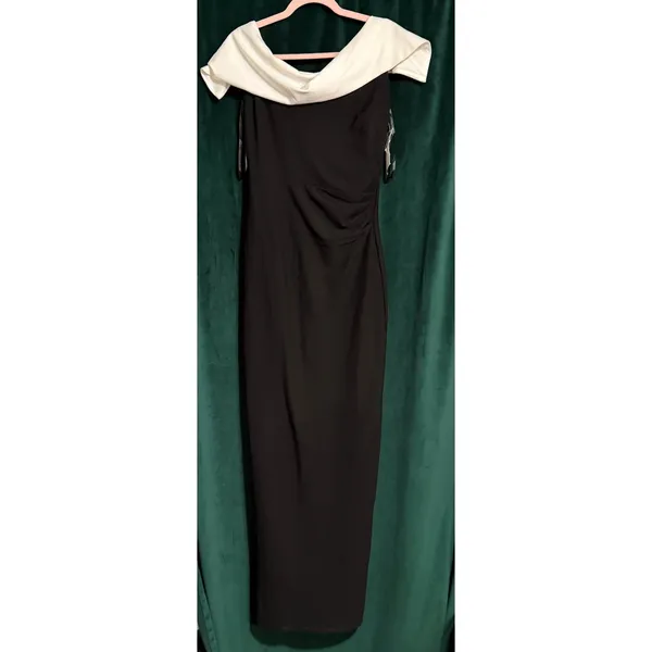 Marina Off The Shoulder Ruched Waist Gown Womens Size 4 - Image 3