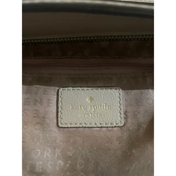 KATE SPADE Patterson Drive Geraldine Bag MINIMALIST Beige Leather Tote Purse - Image 4